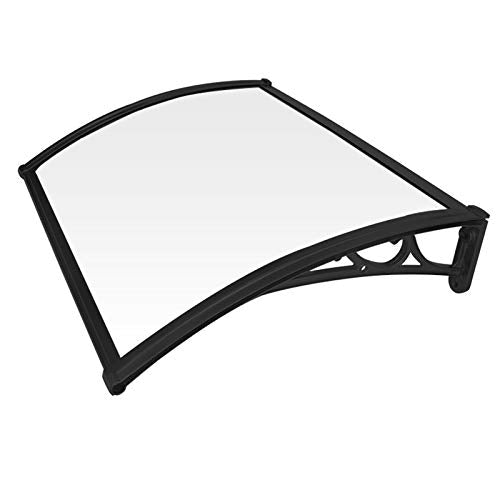 Recliner Tettoia per Portico Tenda da Sole Riparo Tenda da Sole Tenda da Pioggia per Porta Finestra Tetto Porta D'ingresso, Marrone Trasparente