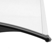 PrimeMatik - Pensilina 200x90cm in policarbonato per Porta o Finestra per Esterno Nero