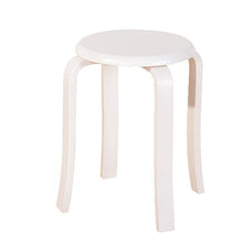 Semplice Sgabello in legno massello Tavolo da pranzo Soggiorno Cucina Bagno Moda legno curvato Famiglia Sedia per adulti Colore alto: Medusa marrone rossiccio Elegante bianco Dimensioni: 45 * 33 cm