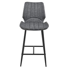 [en.casa] Sgabello da Bar Planica 102,5 x 46,5 x 51 cm Set di 6 Similpelle Alcantara Imbottito Grigio Scuro