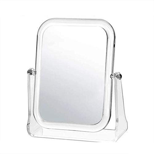 ZCM Specchio Cosmetico da Trucco, Specchio da Tavolo Bifacciale di Bellezza Ingrandimento 3X Specchio Cosmetico Specchio da Bagno Girevole A 360 °, Trasparente