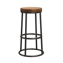 YS Sedia Sgabello da Bar Sedile Bar, Moderno, Semplice, Rotondo in Legno, Ferro, Arte, Casa, Pranzo, Tempo Libero, Ristorante, Nordico,45 cm,45 cm