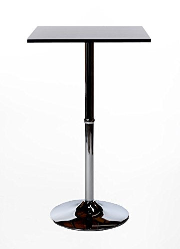Mendler Tavolo Bar Bistro Stile Elegante Struttura in Alluminio Superficie in Legno Nero