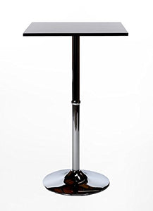 Mendler Tavolo Bar Bistro Stile Elegante Struttura in Alluminio Superficie in Legno Nero
