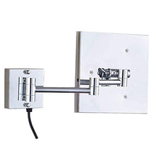 OMLTER LED Specchio Trucco Wall Mount, 10x Ingrandimento Pieghevole Unico Lato Bellezza Specchio con Luci, 8" Specchio Parete per Hotel Bagno, Acrilico Telaio