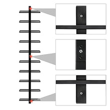Yaheetech Portabottiglie Vino da Parete Scaffale Metallo Vino Porta 10 Bottiglie di Altezza 126 cm Nero
