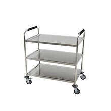 MEI XU Carrelli di Stoccaggio Ristorante Mobile da scaffale in Acciaio Inossidabile con 3 Ripiani Carrello da tavola Multifunzione Carrelli di Utilità (Dimensioni : 90 * 50 * 90cm)