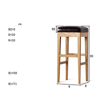 Miwaimao - Seggiolone da bar in legno massiccio, confortevole (dimensioni: 30 x 30 x 71 cm), 30 x 30 x 71 cm