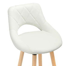 WOLTU Sgabelli da Bar Coppia Sedie Alte per Cucina Ristorante Gambe Legno Massello 2 Pezzi Bianco BH111ws-2