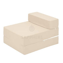 G&H - Materasso pieghevole pieghevole per letto singolo, con rivestimento rimovibile, colore: beige