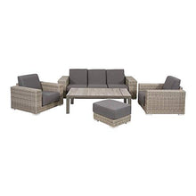 Angolo Salotto 6 posti in Look Rattan in Taupe - Loungeset Wego