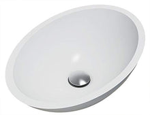 Lavabo da appoggio TW2106 di colata minerale (Pure Acrylic) - Opaco - 50 x 35 x 15 cm, Piletta Pop-up:Con piletta Pop-up, Coperchio piletta supplementare:senza coperchio supplementare