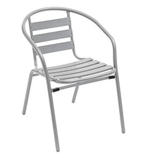 Sedie da Giardino, Sedie da Esterno per Giardino, Terrazza, Balcone, Veranda, Piscina, in Alluminio, Sedie Impilabili, Colore Grigio, 2 Pezzi 56x55x75 cm
