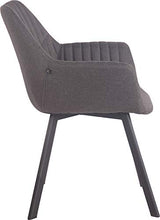 CLP Poltrona Soggiorno Design Lancy in Stoffa I Sedia Pranzo Imbottita con Braccioli E Telaio in Metallo I Sedia Rétr, Colore:Grigio Scuro