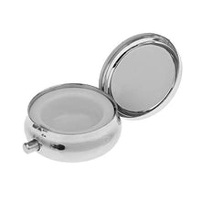 2pcs Mini pillola rotonda scatola medicina tablet organizzatore singolo vano argento
