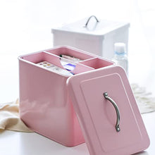 BWBZ Scatola di Medicina Multifunzionale Kit di Pronto Soccorso Doppia Griglia Maniglia Portatile Logo A Croce Scomparto Rimovibile Conservazione di Medicine/Caramelle/Snack/Giocattoli Rosa