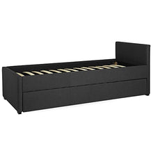 Beliani Divano Letto Estraibile in Tessuto Grigio Scuro Rete a Doghe 80 x 200 cm Marmande