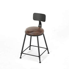 Zfggd Sgabelli Alti Sgabello, Imbottito/Sedia in Legno Poggiapiedi in Metallo Schienale Bar da Colazione Tavolo Scrivania Sedie da Cucina Controsoffitto Altezza Sedile Girevole