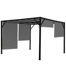 Mendler Gazebo pergola baldacchino apribile Baia Acciaio Poliestere Grigio 4x4m