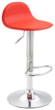 CLP Sgabello Design Lana V2 in Similpelle I Sedia Sgabello Cucina con Poggiapiedi E Schienale Girevole E Regolabile 58-79CM, Colore:Rosso, Colore del Telaio:Cromo