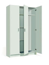 Dmora Armadio portascope 3 ante, Bianco, 180 x 108,8 x 37 cm
