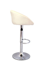 Yellowshop - Sgabelli in Similpelle Ecopelle Panna Beige Disign Ergonomico Girevole Regolabile Direzionale con Schienale E Poggiapiedi da Bar Pub Studio Ufficio Cucina Modello York Coppia (2 Pezzi)