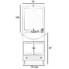 Shop Chic Arredo bagno in legno bianco per piccoli ambienti con lavabo 75 cm