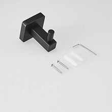 Ganci portasciugamani Appendiabiti a Parete Porta Asciugamani, Gancio Appendiabiti Porta Accappatoio,gancio bagno 2 pezzi nero accessori da cucina Gancio Acciaio Inossidabile Bagno da Parete Leekayer