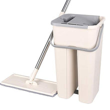 SSAYY Mop Platte Squeeze Mop Emmer Hand Gratis Wringen Rvs Mop Zelf Nat En Reiniging Systeem Stomerij Microfiber Mop Floor Tool