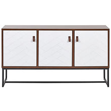Beliani Credenza Colore Legno Scuro con Gambe in Metallo a 3 Ante 62 x 112 cm Nueva