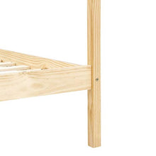 BIGTO - Struttura letto a baldacchino con 2 cassetti in legno di pino massello, mobili per camera da letto, 90 x 200 cm, colore: Marrone chiaro