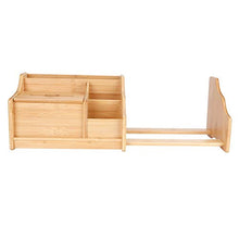 Deror Organizer da Tavolo, Organizer da Tavolo in bambù Estensibile Porta fazzoletti da scaffale per Libri Supporto Fisso per Forniture per Ufficio