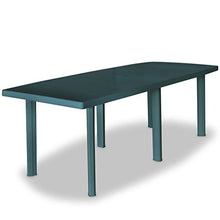 Tidyard Tavolo da Giardino 210x96x72 cm in Plastica,Tavolo da Campeggio Design Semplice ed Elegante,Verde