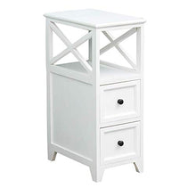 ZQS Mesita de Noche de macera maciza de 20 cm de ancho con 2 cajones de Gran capcidad de almacenamiento para El hogar o El dormitorio Semplice archiviazione 40 x 20 x 66 cm