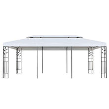 Festnight Gazebo da Giardino Impermeabile per Esterno in Acciaio e Tessuto Rivestito in PA Bianco 3x6 m