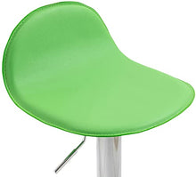 CLP Sgabello Design Lana V2 in Similpelle I Sedia Sgabello Cucina con Poggiapiedi E Schienale Girevole E Regolabile 58-79CM, Colore:Verde, Colore del Telaio:Cromo