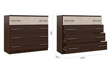 KOMMODE AVRORA, wengo/chiaro | Materiale: piastra a pressatura piatta, metallo, plastica superficie frontale: wengé / rovere chiaro, 4 cassetti, dimensioni (LxAxP): 103 x 88 x 40 cm