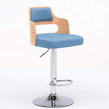 Ljings - Sgabello da bar regolabile in altezza, con schienale girevole, base in metallo, per interni ed esterni, stile moderno ed elegante, colore: Blu