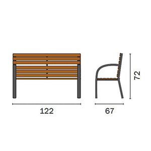 vorghini Panca da Giardino in Legno e Metallo 122x67x72cm Piccadilly