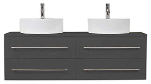 Mobile bagno Novum XL antracite satinato con doppio lavabo