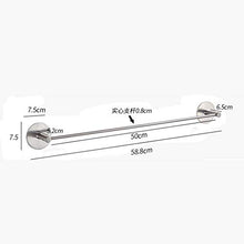 Portasciugamani singolo premium moderno con base rotonda (50 cm) - Finitura spazzolata, realizzato in acciaio inossidabile, resistente all'acqua e alla ruggine, montato a parete, facile da installare