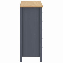 Ausla - Mobiletto con 5 cassetti, cassettiera bianca in legno di pino massiccio, per soggiorno, ingresso e camera da letto, 79 x 40 x 96,5 cm, grigio e marrone miele