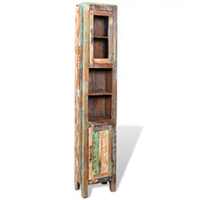 vidaXL Set bagno in legno anticato con specchio e 2 armadi laterali