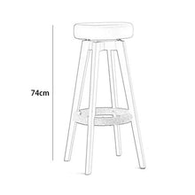 LWW Sgabelli, sgabelli da bar girevole creativo sedia alta Sgabelli casa di legno moderno e minimalista Wooden Legs,Scuro Beige,74 cm