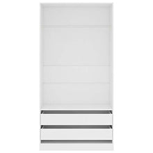 Cikonielf Armadio Aperto Camera da Letto con 2 Cassetti 1 Ampio Scomparto con Asta per Appendere i Vestiti 100 x 50 x 200 cm Bianco
