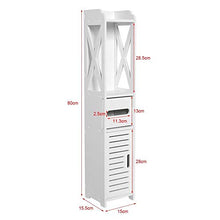 DEWIN Scaffale di stoccaggio del Bagno - 80 * 15,5 * 15,5 cm Armadio per mobili da Bagno per Bagno Armadio in Legno Bianco Scaffale di stoccaggio del Tessuto