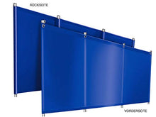 ! Protezione antivento da campeggio in telone di qualità per camion (telone per camion), stabile, con linguette e occhielli (1,2 m x 8 m, blu RAL5002)