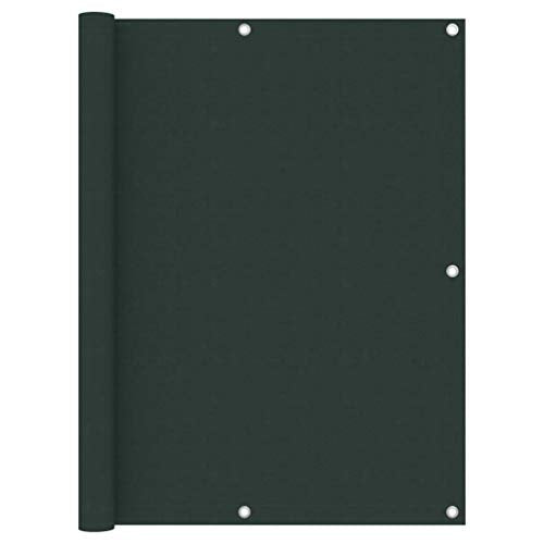 vidaXL Paravento da Balcone Verde Scuro 120x500 cm Tessuto Oxford
