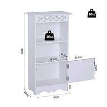 homcom Mobiletto da terra e un Armadietto 2 Ripiani Anta in MDF Bianco Bagno MDF 40L x 23P x 80A cm Bianco