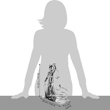 BRUBAKER Supporto per Bottiglie di Vino Justitia con Serpente - Supporto per Bottiglie di Scultura in Metallo - Regalo di Vino con Figura in Metallo per Avvocati, Giudici - con Biglietto D'auguri